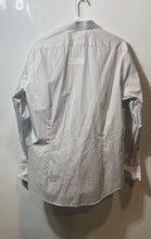 Load image into Gallery viewer, Calvin Klein Mens White Striped Stretch Slim Fit Dress Shirt Size 16 32/33