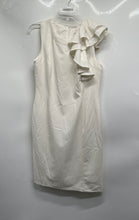 Load image into Gallery viewer, Calvin Klein Womens White Ruffle Sleeveless Back Zip Sheath Dress No Size