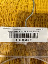 Load image into Gallery viewer, Guess Womens Yellow Off-The-Shoulder Smocked Cropped Blouse Top Size XL