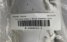 Load image into Gallery viewer, Authentic Tory Burch Womens Howell Court White Green Sneaker Shoes Sz 8M Damaged