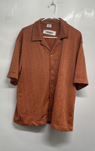 Load image into Gallery viewer, Zara Mens Brown Print Short Sleeve Collared Button-Up Shirt Size Small