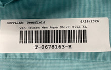 Load image into Gallery viewer, Van Heusen Mens Aqua Blue Never Tuck Slim Fit Dress Shirt Size XL/17-17.5