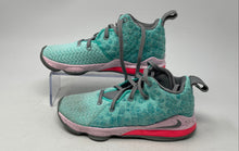 Load image into Gallery viewer, Nike Girls LeBron 17 BQ5595-444 Light Green Lace-Up Sneaker Shoes Size 1.5Y