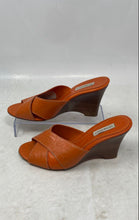 Load image into Gallery viewer, Victor Hugo Womens Orange Open Toe Wedge Heel Slip-On Slide Sandals Size 7.5