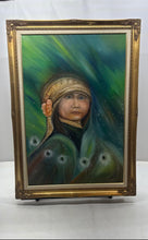 Load image into Gallery viewer, Signed And Square Framed Woman Portrait Wall Hanging Home Decor Art Painting