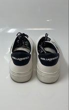 Load image into Gallery viewer, Karl Lagerfeld Paris Womens Caraby White Black Lace-Up Sneaker Shoes Size 6M