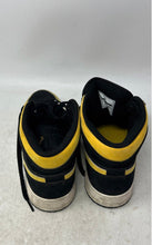 Load image into Gallery viewer, Nike Boys Air Jordan 1 Mid 554725-071 Yellow Black Sneakers Shoes Sz 6.5Y Dirty