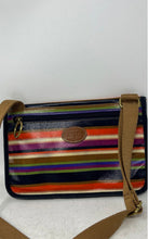 Load image into Gallery viewer, Fossil Womens Multicolor Striped Adjustable Strap Flap Over Lined Crossbody Bag