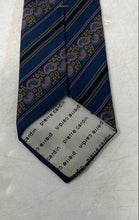 Load image into Gallery viewer, Pierre Cardin Mens Blue Striped Paisley Print Silk Adjustable Designer Tie