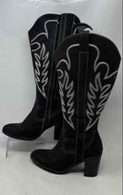 Load image into Gallery viewer, Unbranded Womens Black White Embroidered Side-Zip Cowgirl Western Boots Size 8WW