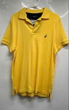 Load image into Gallery viewer, Nautica Mens Yellow Cotton Short Sleeve Regular Fit Slim Fit Polo Shirt Size M