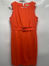 Load image into Gallery viewer, Calvin Klein Womens Orange Sleeveless Round Neck Sheath Dress Size 9