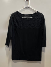 Load image into Gallery viewer, New York & Company Womens Black 3/4 Sleeve Round Neck Pullover Blouse Top Size S