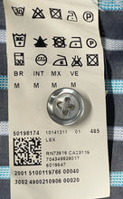 Load image into Gallery viewer, Hugo Boss Mens Gray Striped Cotton Long Sleeve Collared Button-Up Shirt Size M