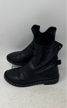 Load image into Gallery viewer, Zara Womens Black Round Toe Studded Side Zip Ankle Booties Size EU 35