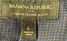 Load image into Gallery viewer, Banana Republic Mens Blue Printed Stretch Tailored Slim Fit Button-Up Shirt Sz L