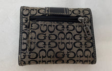 Load image into Gallery viewer, Guess Womens Gray And Black Signature Print ID Window Flap Bifold Wallet