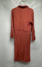 Load image into Gallery viewer, Zara Womens Terracotta Long Sleeve Collared Shirt Dress Size XS