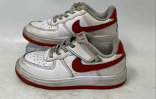 Load image into Gallery viewer, Nike Kids Air Force 1 Low Easyon FN0237-116 White Red Sneaker Shoes Size 11.5C