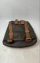 Load image into Gallery viewer, Calvin Klein Womens Brown Monogram Print Adjustable Strap Top Handle Backpack