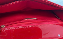 Load image into Gallery viewer, Nike West Womens Red Patent Leather Inner Pocket Chain Strap Clutch Handbag