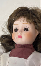 Load image into Gallery viewer, Brinn's Musical Porcelain Doll Collectible Wears Burgundy Dress With White Apron