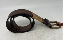 Load image into Gallery viewer, Stone Mountain Mens Brown Top Grain Leather Adjustable Dress Belt Size S 30-32