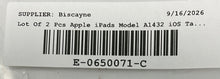 Load image into Gallery viewer, Lot Of 2 Pcs Apple iPad Model A1432 iOS Tablets Not Tested Locked For Parts