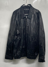 Load image into Gallery viewer, Club International Mens Black Genuine Leather Full-Zip Bomber Jacket Size 3XL