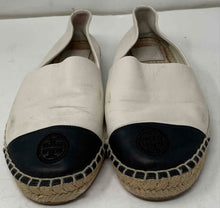 Load image into Gallery viewer, Authentic Tory Burch Womens Color-Block White Black Espadrille Flats Size 8.5M