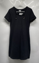 Load image into Gallery viewer, Calvin Klein Womens Black Short Sleeve Drawstring T-Shirt Dress Size Small