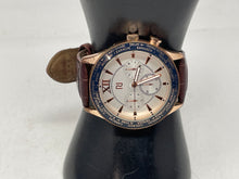 Load image into Gallery viewer, Men's Rose Gold & Blue Watch Cream Dial With Brown Leather Band