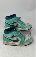 Load image into Gallery viewer, Nike Womens Air Jordan 1 Mid SE Chenille White Green Sneaker Shoes Size 5