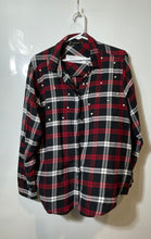 Load image into Gallery viewer, Zara Womens Black Red Plaid Long Sleeve Regular Fit Button-Up Shirt Size XL