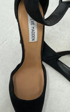 Load image into Gallery viewer, Steve Madden Womens Desire Black High Stiletto Ankle Strap Heels Size 7.5M