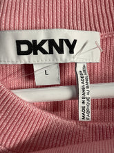 Load image into Gallery viewer, DKNY Womens Pink Short Sleeve Front Cargo Pocket Pullover Sweater Size Large