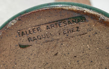 Load image into Gallery viewer, Vintage Taller Artesanal Raquel Perez Green Brown Handmade Ceramic Flower Vase
