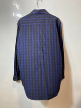 Load image into Gallery viewer, Perry Ellis Mens Blue Printed Cotton Long Sleeve Collared Button-Up Shirt Size L