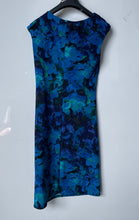 Load image into Gallery viewer, Lauren Ralph Lauren Womens Blue Black Floral Print Cowl Neck Sheath Dress Size 8