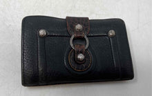 Load image into Gallery viewer, Unbranded Womens Black Dark Brown Leather ID Window Flap Bifold Wallet