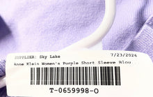Load image into Gallery viewer, Anne Klein Womens Purple Short Sleeve Turtleneck Knitted Blouse Top Size Medium