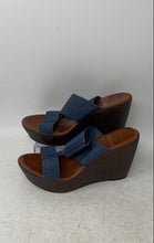 Load image into Gallery viewer, Italian Shoemakers Womens Brown Blue Slip-On Platform Sandals Size 7 1/2