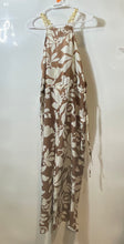 Load image into Gallery viewer, Zara Womens White Brown Floral Print Sleeveless One-Piece Jumpsuit Size Small