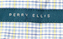 Load image into Gallery viewer, Perry Ellis Mens Blue Plaid Cotton Long Sleeve Collared Button-Up Shirt Size 4X