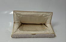 Load image into Gallery viewer, Magid Womens White Classic Beaded Floral Inner Pockets Kiss Lock Clutch Purse