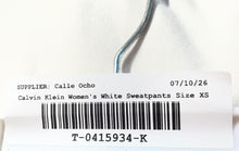 Load image into Gallery viewer, Calvin Klein Womens White Pockets Elastic Waist Sweatpants Size XS With Tag