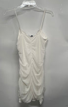 Load image into Gallery viewer, Divided By H&M Womens White Spaghetti Strap Ruched Stretch Mini Dress Size M