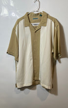 Load image into Gallery viewer, Cubavera Mens Beige Colorblock Short Sleeve Collared Button-Up Shirt Size XXL