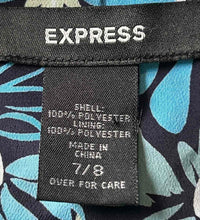 Load image into Gallery viewer, Express Womens Blue Floral Printed Sleeveless Slip Dress Size 7/8