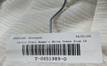 Load image into Gallery viewer, Calvin Klein Womens White Round Neck 3/4 Sleeve Back Zip A-Line Dress Size 10